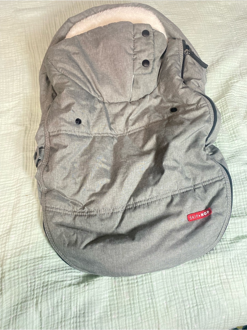 Fleece lined infant car seat cover